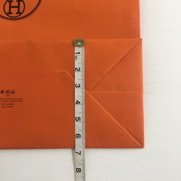Hermes Authentic Paper Shopping Gift Bag 18.5 x 16.5 x 6.5 Rectangular Orange - Picture 10 of 12